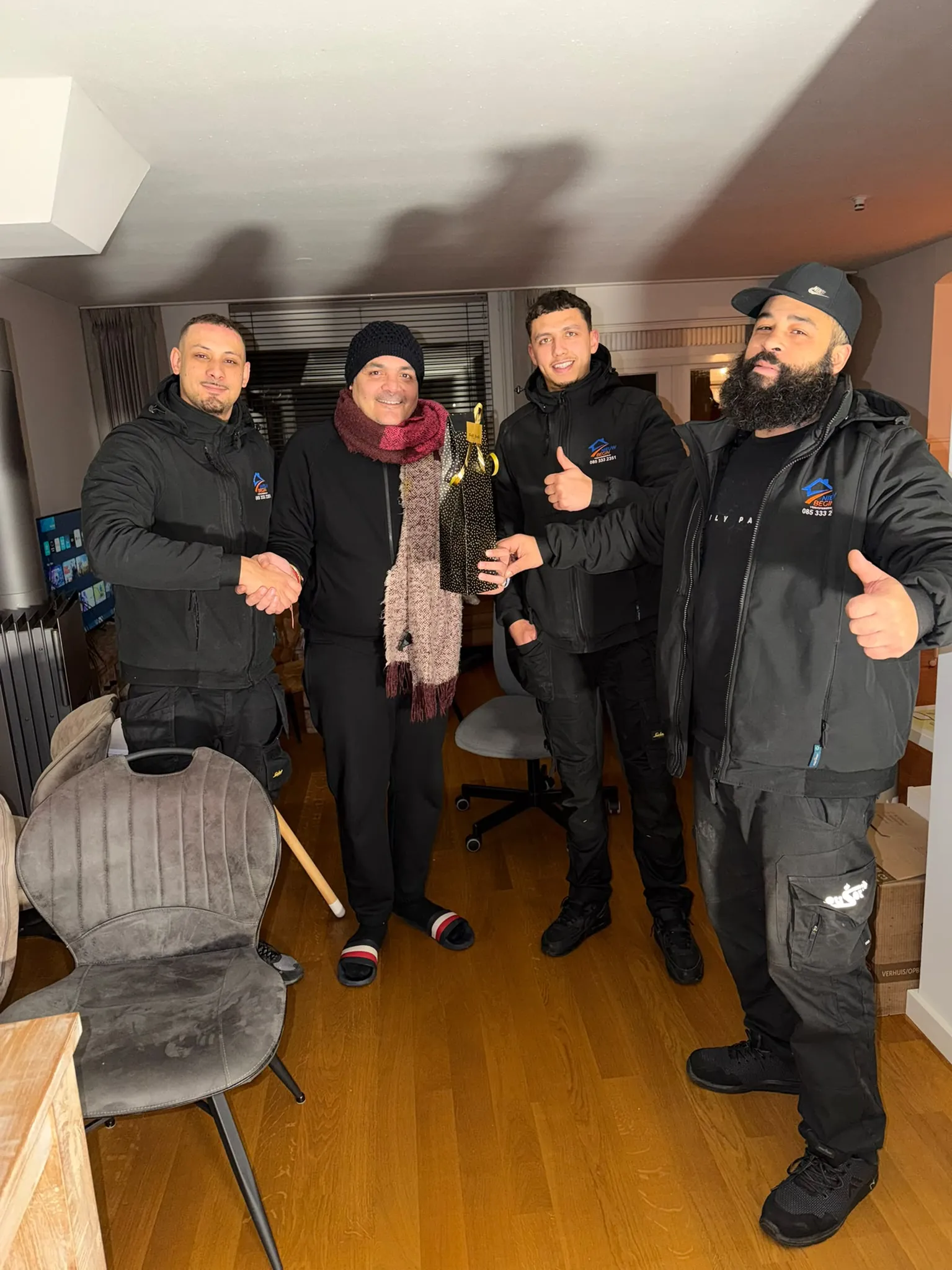 De oplevering, alles staat op zijn plek